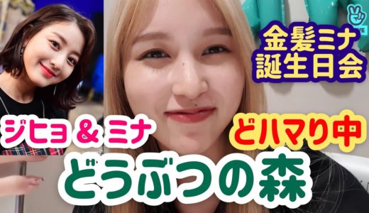 【TWICE】ジヒョとミナが「どうぶつの森」にどハマり中！！ 金髪ミナはやっぱりゲーマーだった笑 【ミナ誕生日LIVE】