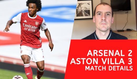 Arsenal 2, Aston Villa 3 - Match details: Aubameyang scores twice and Ozil returns, but Gunners lose