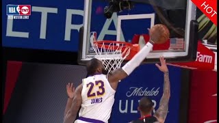 LeBron James blocks James Harden twice in a row | Highlights Game 3: LA Lakers vs Houston Rockets