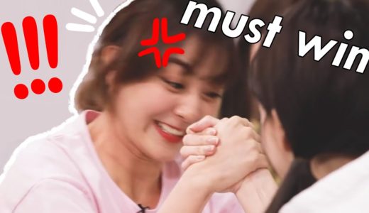 TWICE arm wrestle match gets *heated*