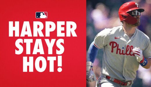 Bryce Harper goes yard twice and has a 91 MPH assist!