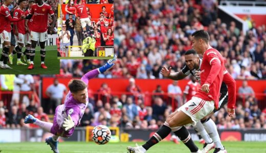 Cristiano Ronaldo scored twice on his return to Manchester United