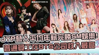 【小娛樂】JYP藝人平均年薪完勝SM娛樂! 普通員工在BTS公司收入最高