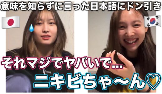 韓国人のナヨンが意味を知らずに使った日本語にドン引きするモモ【TWICE/日本語字幕】