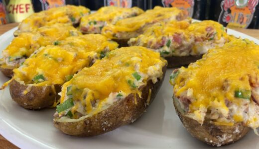 AN EASY MEAL OR A SIDE DISH /OLD SCHOOL BBQ BRISKET TWICE BAKED POTATOES 🥔