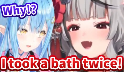 Chloe took a bath even twice to meet with Lamy [Hololive/Eng sub]